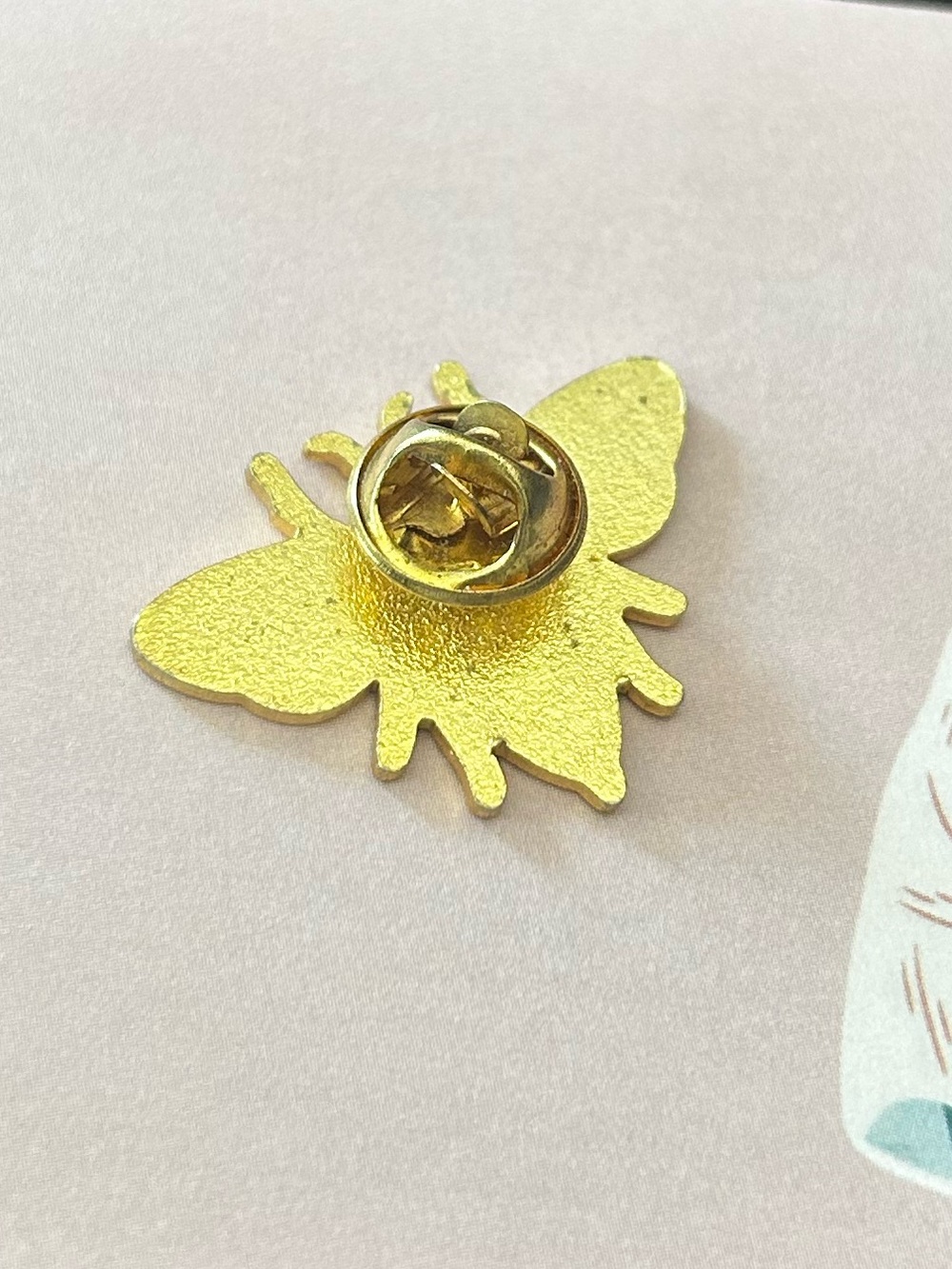 Bee Kind Enamel Pin - Gold, Yellow, Black, White - Picture 2 of 3